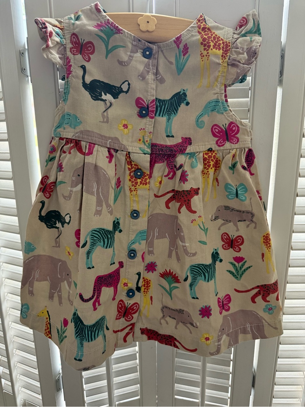 African Safari Animal Print Dress | 6–12 Months | 100% Cotton - Picture 4 of 10